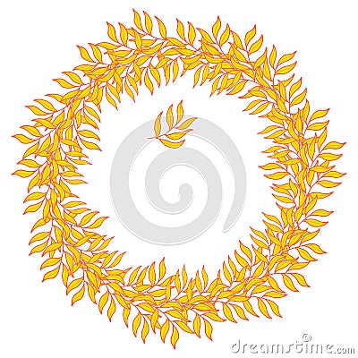 Spring wreath of plants Vector Illustration